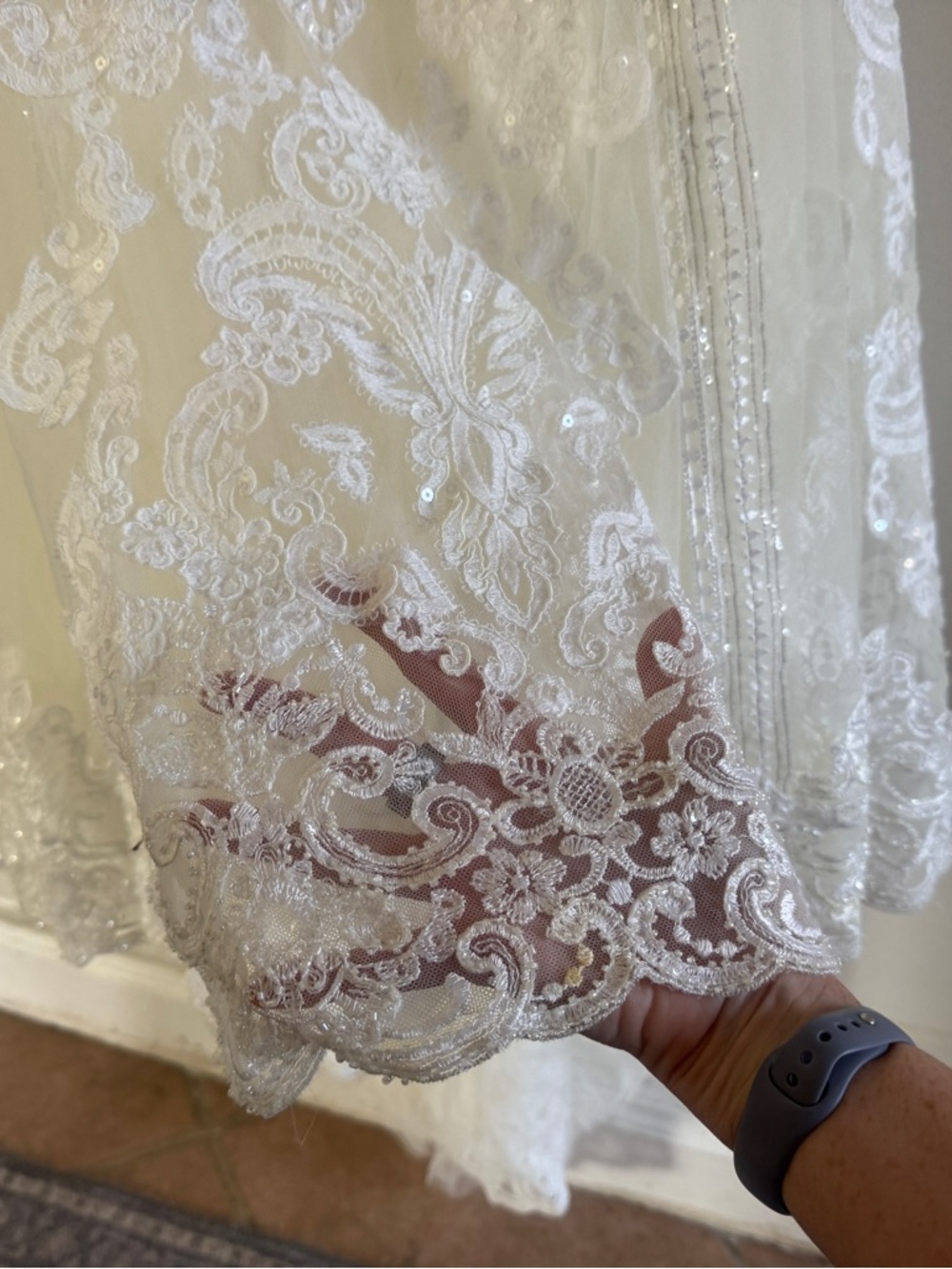 Martina Liana Ivory and Silver Lace Bridal Gown - Picture 3 of 14